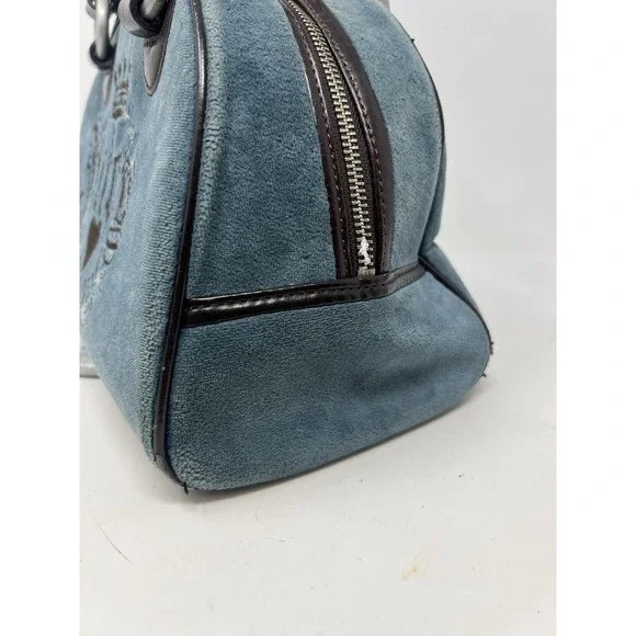 VINTAGE JUICY COUTURE BOWLER BAG * RARE BLUE VELVET *